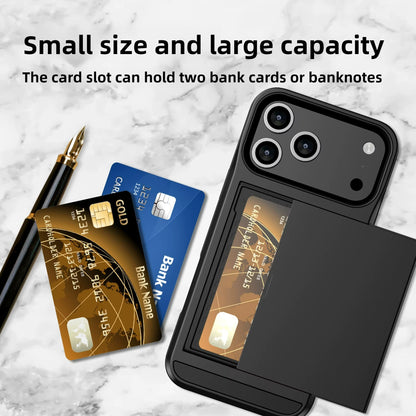 Case for Iphone 17 Pro Max 16 Pro Max 15 Pro 15 14 13 12 Wallet Card Holder Slide Slot Slim Hard PC Heavy Duty Protective Covers