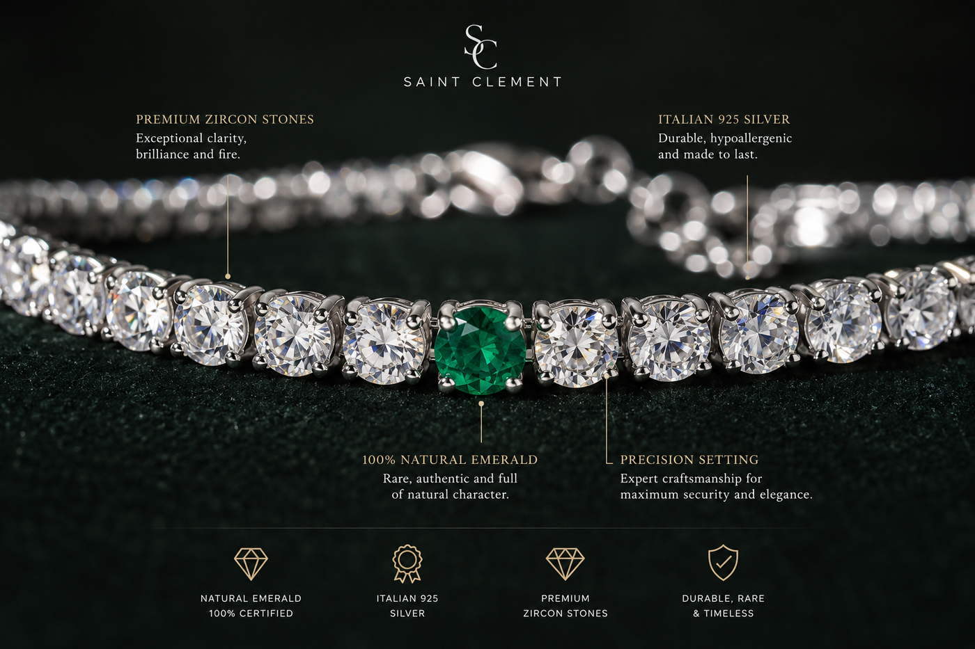 The Saint Clement Emerald Bracelet