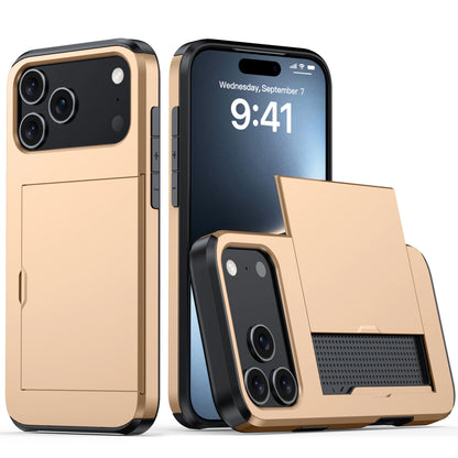 Case for Iphone 17 Pro Max 16 Pro Max 15 Pro 15 14 13 12 Wallet Card Holder Slide Slot Slim Hard PC Heavy Duty Protective Covers